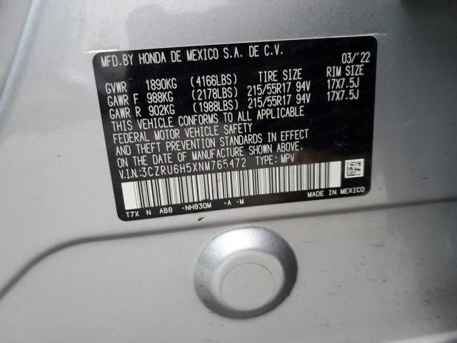 3CZRU6H5XNM765472 | 2022 HONDA HR-V EX