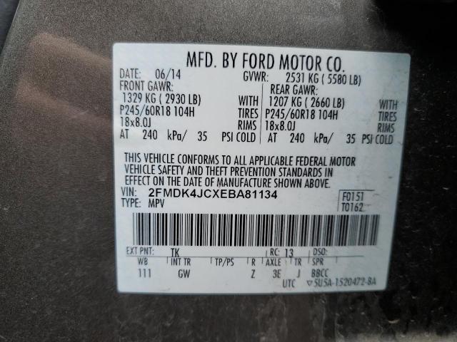 2FMDK4JCXEBA81134 | 2014 FORD EDGE SEL