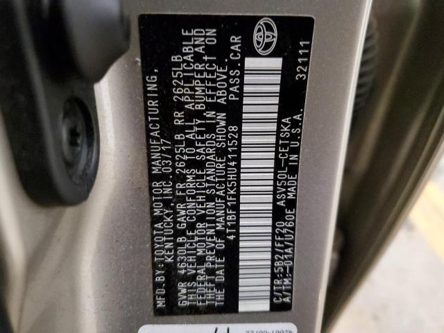 4T1BF1FK5HU411528 | 2017 TOYOTA CAMRY LE
