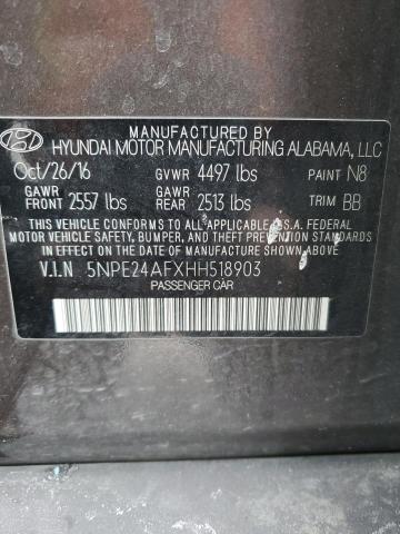 5NPE24AFXHH518903 | 2017 HYUNDAI SONATA SE