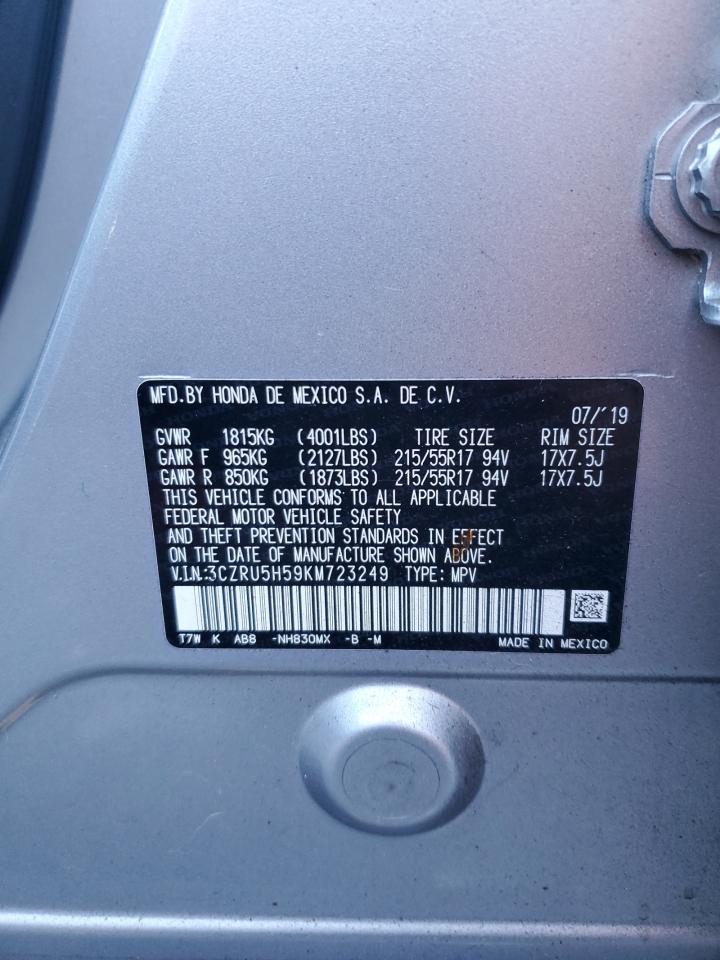 3CZRU5H59KM723249 HONDA HR-V 2019