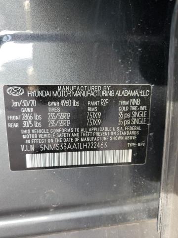 5NMS33AA1LH222463 | 2020 HYUNDAI SANTA FE S