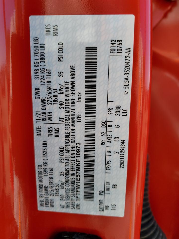 1FTFW1E57MKF10973 FORD F-150 2021
