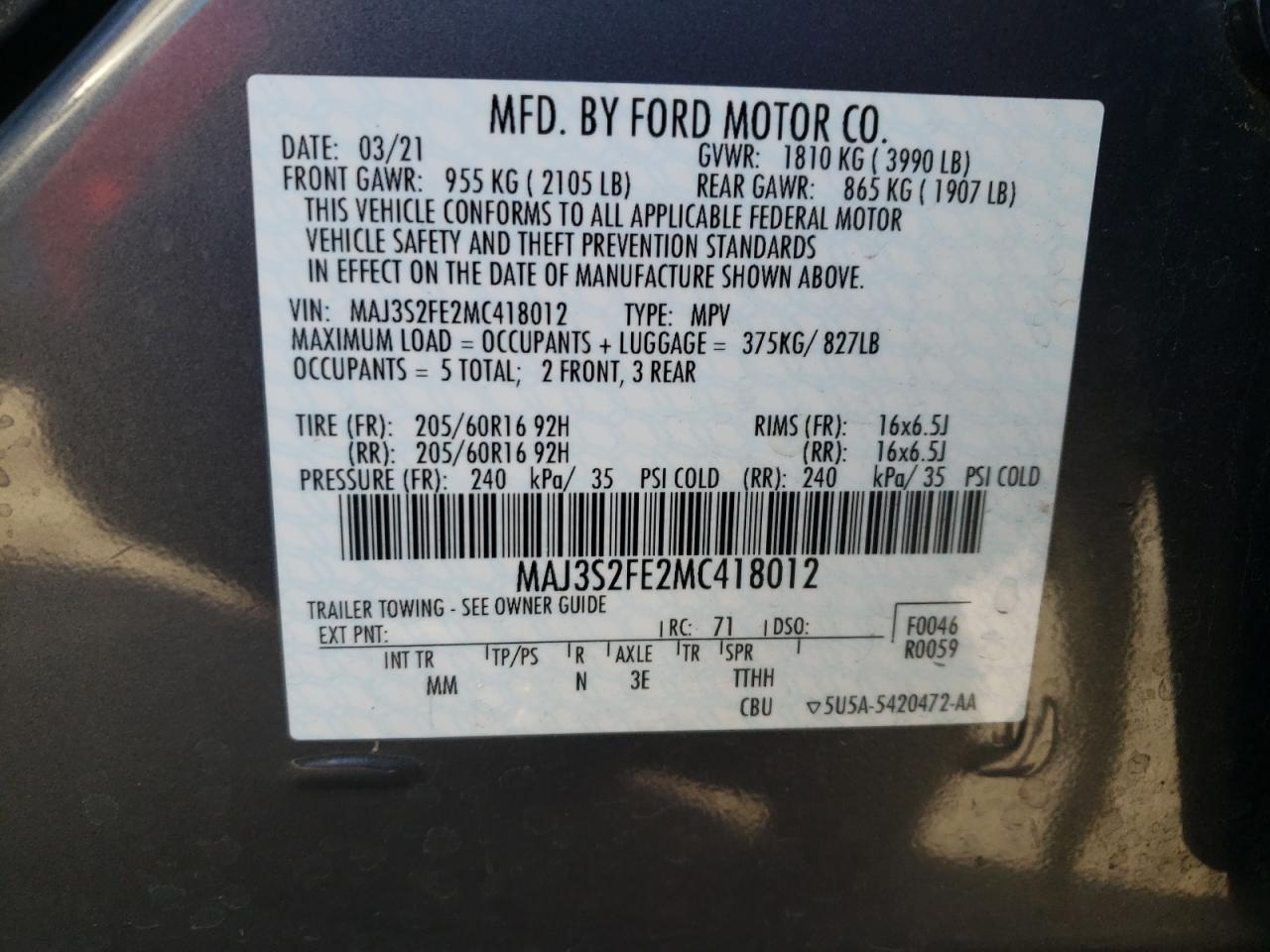 2021 Ford Ecosport S vin: MAJ3S2FE2MC418012