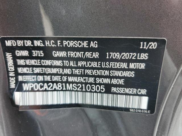 WP0CA2A81MS210305 Porsche Boxster BA 12