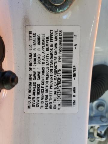 19XZE4F97KE016776 | 2019 HONDA INSIGHT TO