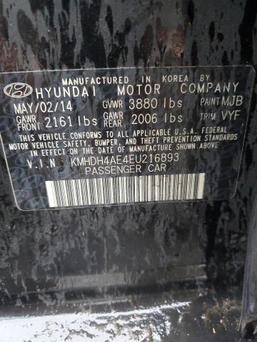 KMHDH4AE4EU216893 | 2014 HYUNDAI ELANTRA SE