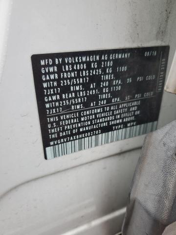 2017 VOLKSWAGEN TIGUAN WOL - WVGRV7AX8HK002703