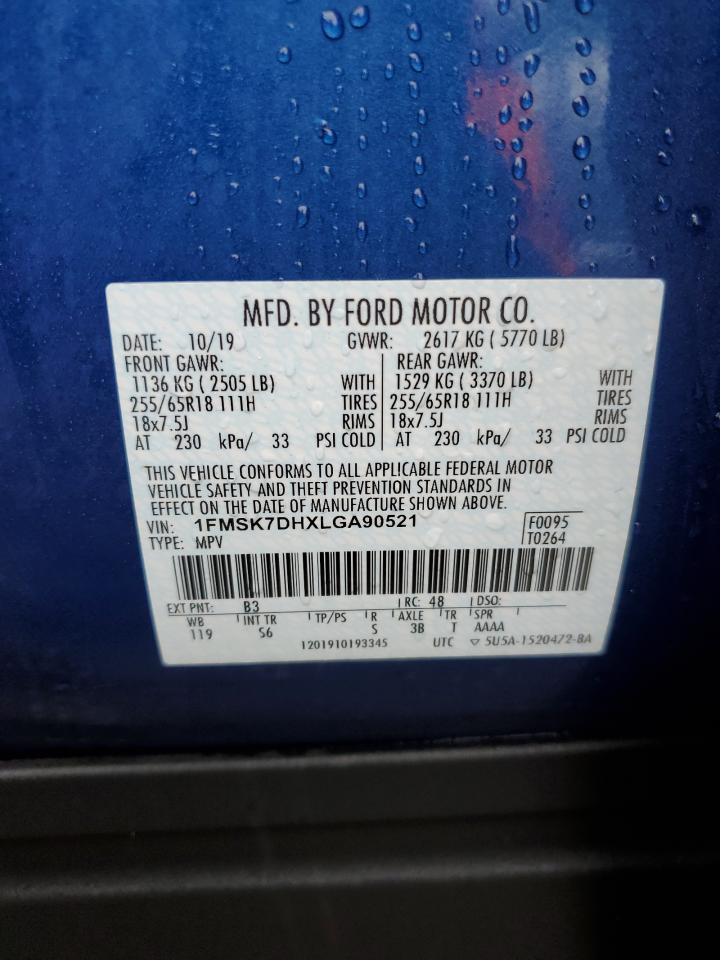1FMSK7DHXLGA90521 FORD EXPLORER 2020