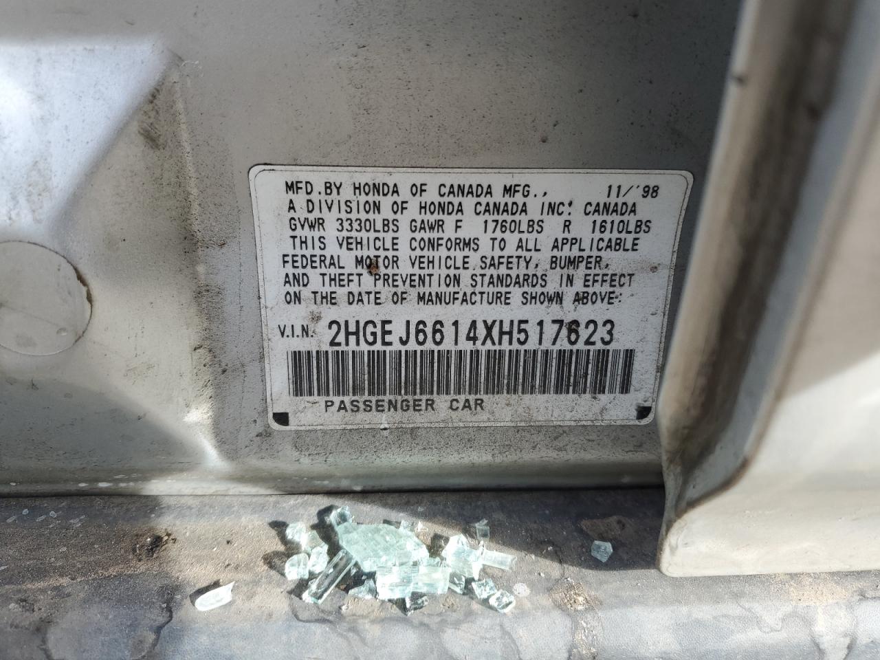 2HGEJ6614XH517623 1999 Honda Civic Base