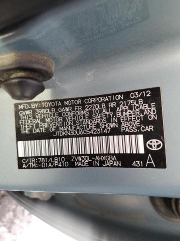 2012 Toyota Prius VIN: JTDKN3DU6C5423147 Lot: 55370234