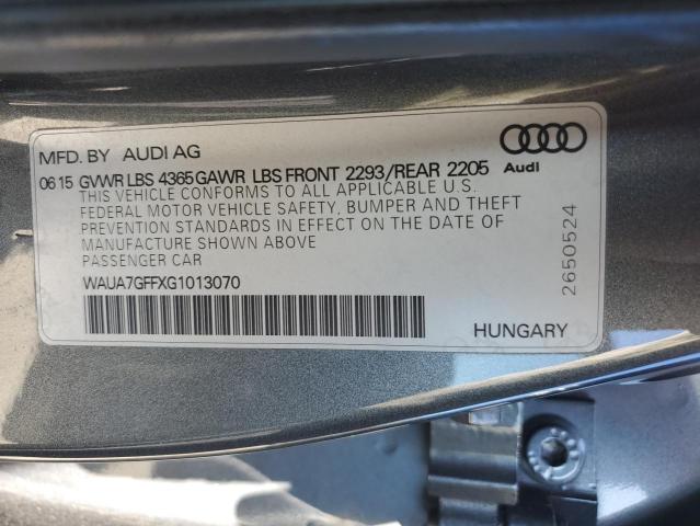 WAUA7GFFXG1013070 | 2016 AUDI A3 PREMIUM