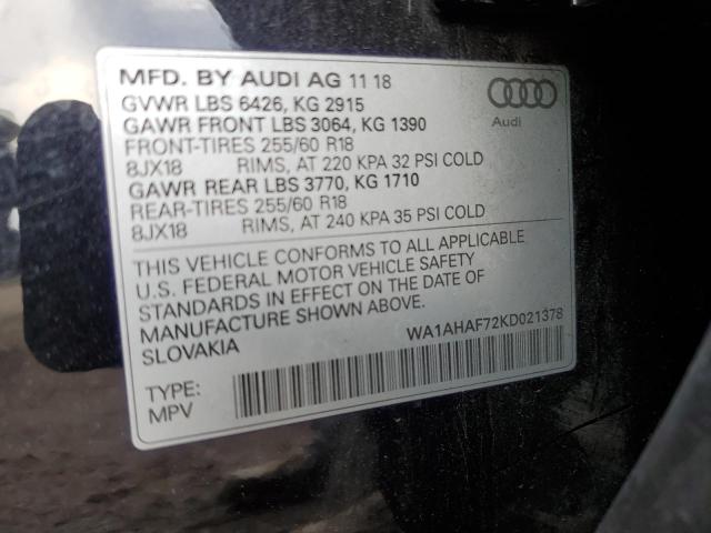 VIN WA1AHAF72KD021378 2019 Audi Q7, Premium no.14