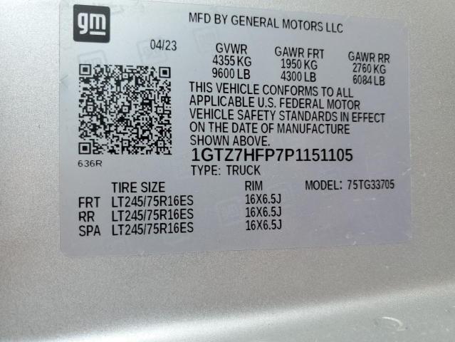 1GTZ7HFP7P1151105 | 2023 GMC SAVANA G35