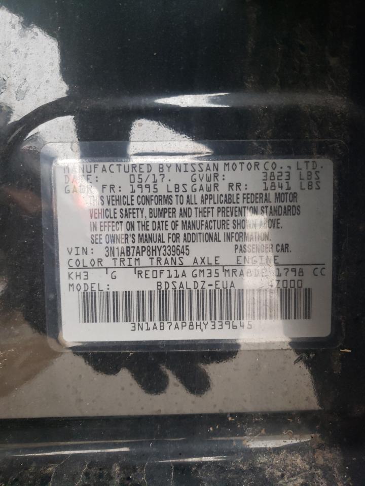3N1AB7AP8HY339645 NISSAN SENTRA 2017