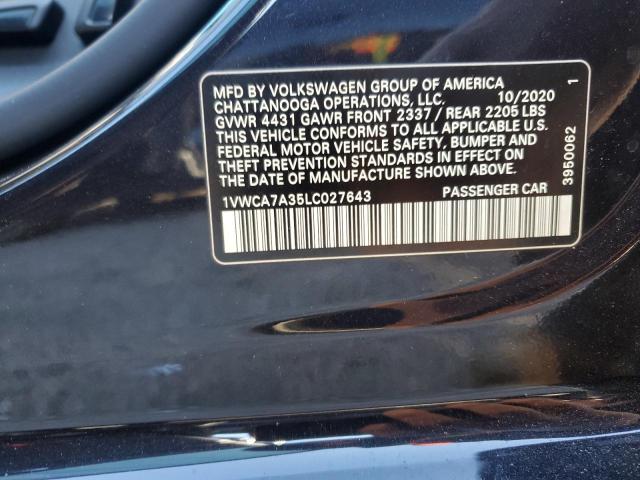 2020 VOLKSWAGEN PASSAT SEL - 1VWCA7A35LC027643