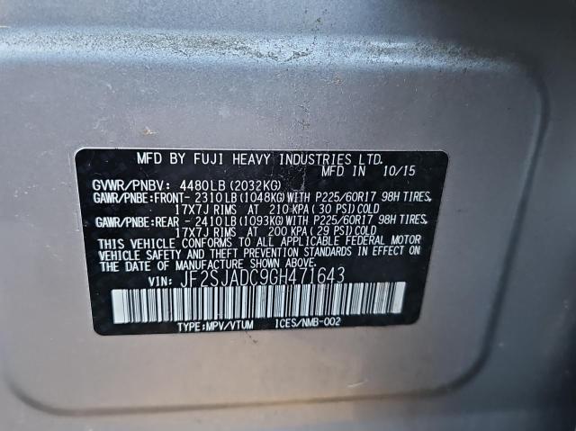 JF2SJADC9GH471643 | 2016 SUBARU FORESTER 2