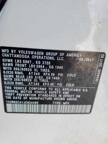 2018 VOLKSWAGEN ATLAS SEL 1V2RR2CA1JC524480