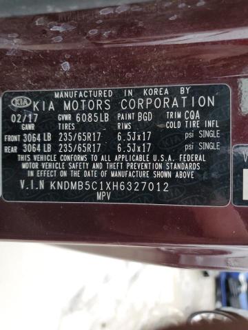 KNDMB5C1XH6327012 | 2017 KIA SEDONA LX