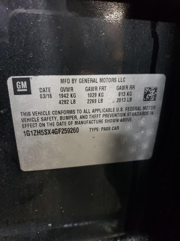 1G1ZH5SX4GF259260 CHEVROLET MALIBU 2016