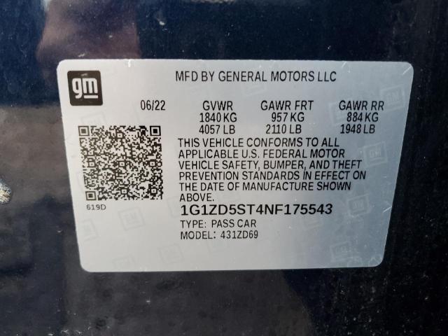 2022 CHEVROLET MALIBU LT - 1G1ZD5ST4NF175543