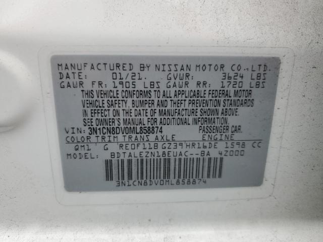 3N1CN8DV0ML858874 | 2021 NISSAN VERSA S