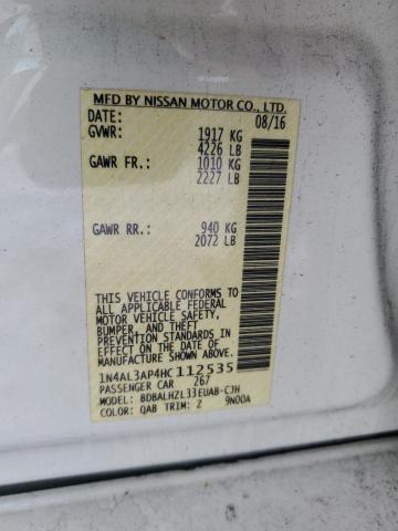 2017 NISSAN ALTIMA 2.5 - 1N4AL3AP4HC112535