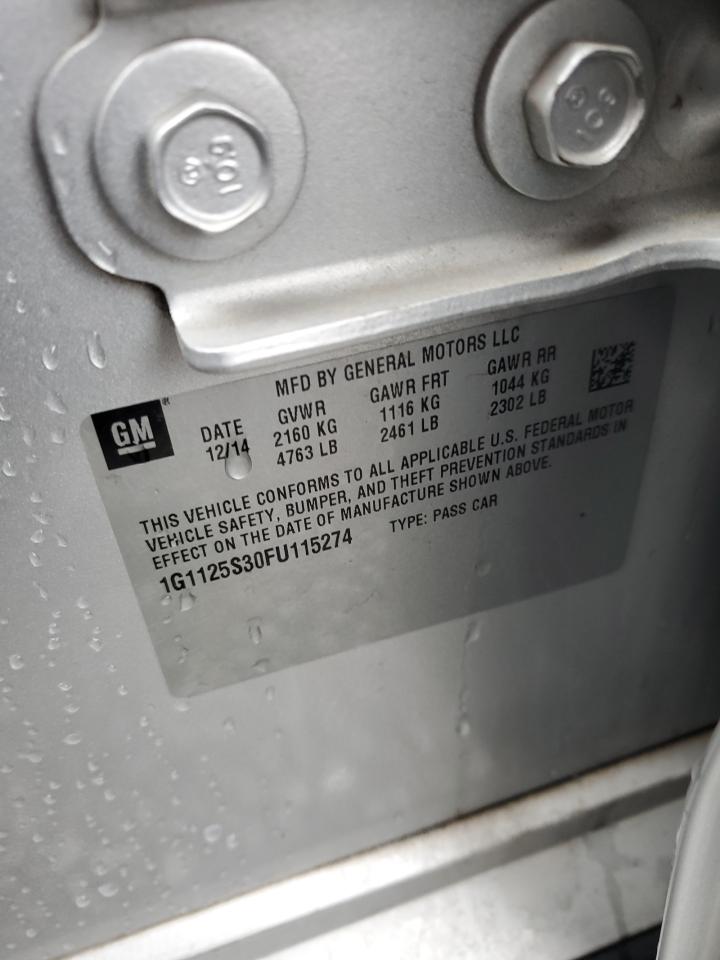 1G1125S30FU115274 2015 Chevrolet Impala Lt