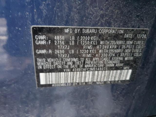 4S4BTAFC2M3148075 | 2021 SUBARU OUTBACK PR