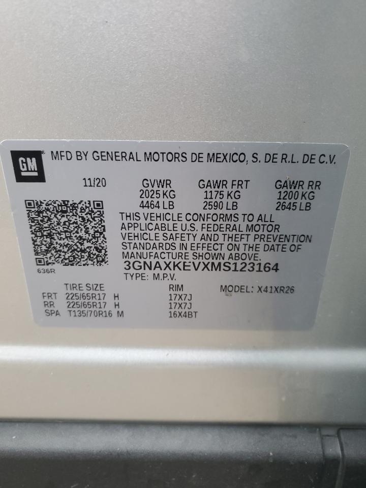 3GNAXKEVXMS123164 CHEVROLET EQUINOX 2021