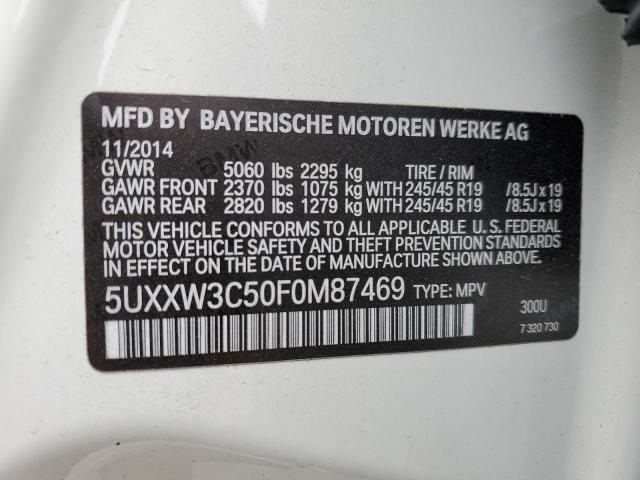 2015 BMW X4 XDRIVE2 5UXXW3C50F0M87469