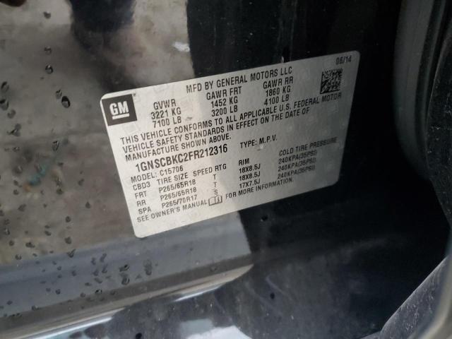 1GNSCBKC2FR212316 2015 Chevrolet Tahoe C1500 Lt