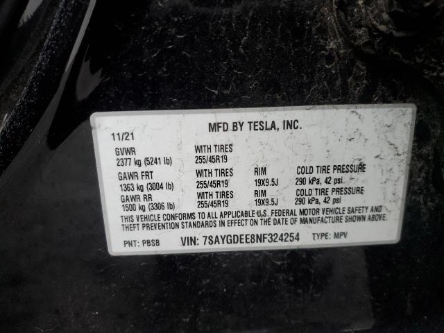 2022 TESLA MODEL Y - 7SAYGDEE8NF324254