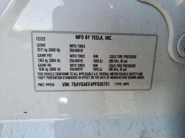 7SAYGAEE4PF638761 | 2023 TESLA MODEL Y