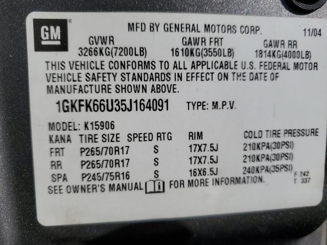 1GKFK66U35J164091 | 2005 GM c yukon xl denali