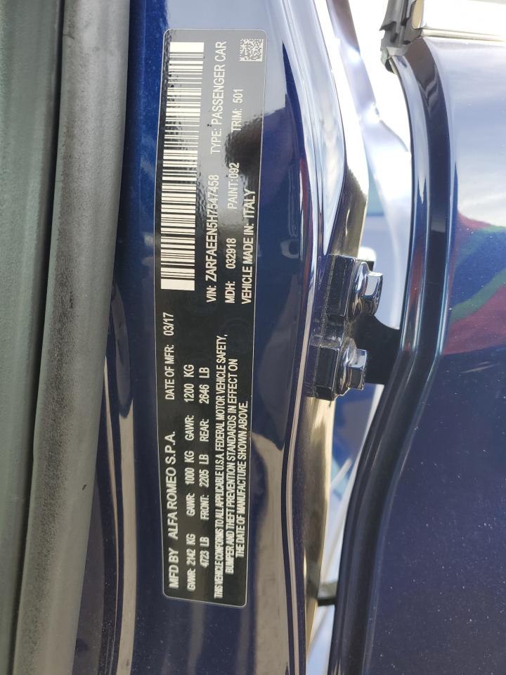 ZARFAEEN5H7547458 2017 Alfa Romeo Giulia Ti Q4