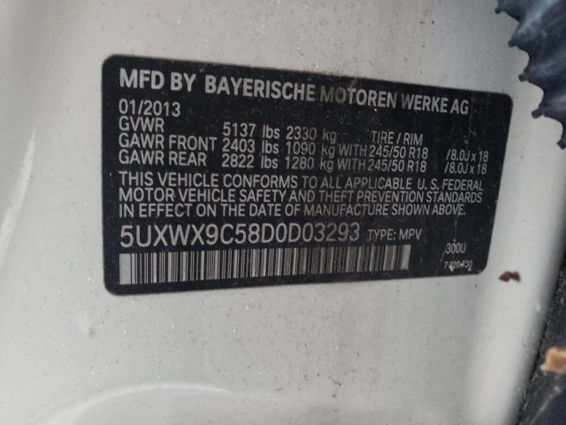 5UXWX9C58D0D03293 | 2013 BMW x3 xdrive28i