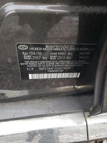 5NPE34AF2GH419939 | 2016 HYUNDAI SONATA SPO