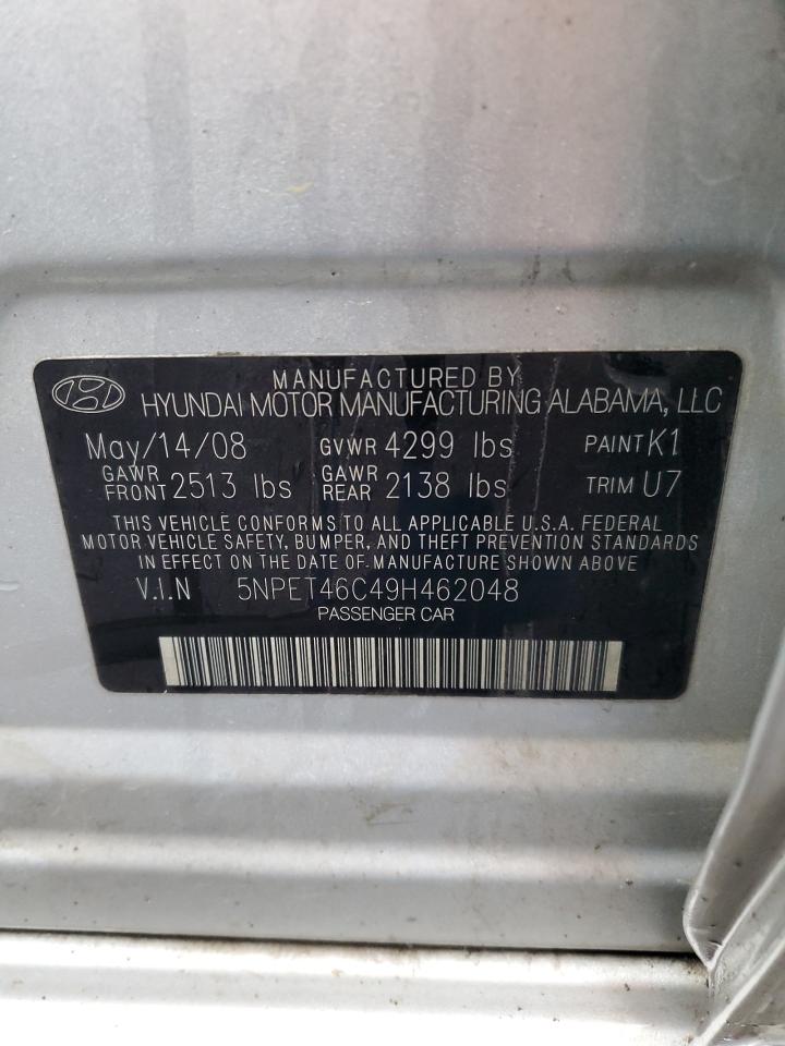 5NPET46C49H462048 2009 Hyundai Sonata Gls