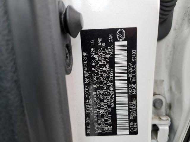 2019 LEXUS ES 350 58ABZ1B16KU031327