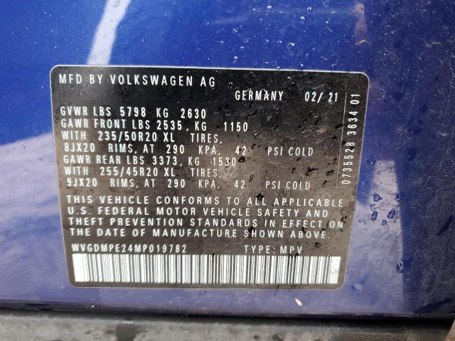 WVGDMPE24MP019782 | 2021 VOLKSWAGEN ID.4 FIRST