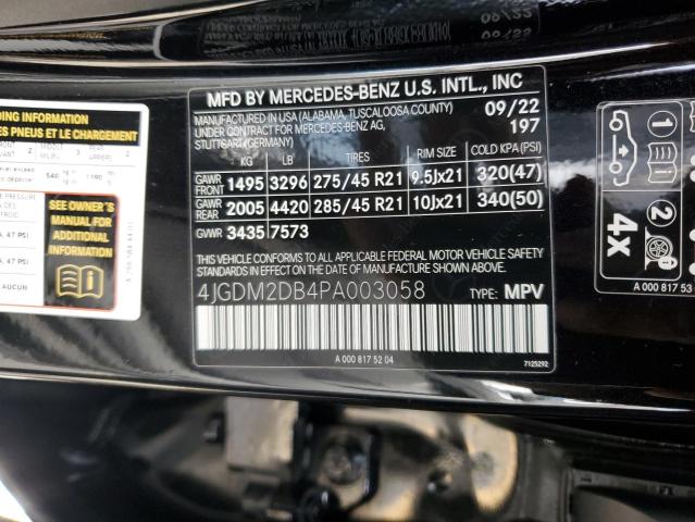 2023 MERCEDES-BENZ EQS SUV 45 4JGDM2DB4PA003058