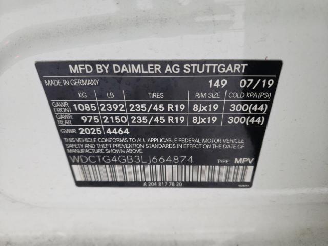 VIN WDCTG4GB3LJ664874 2020 Mercedes-Benz GLA-Class,... no.12