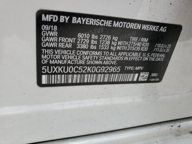 5UXKU0C52K0G92965 2019 BMW X6 - Image 12