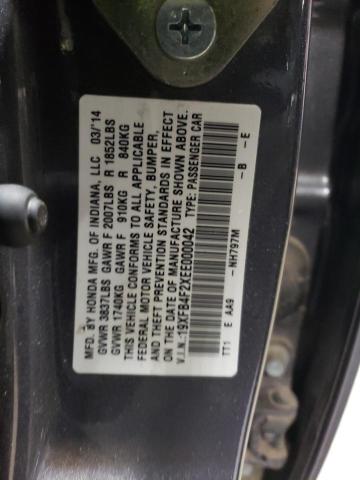 19XFB4F2XEE000042 | 2014 HONDA CIVIC HYBR