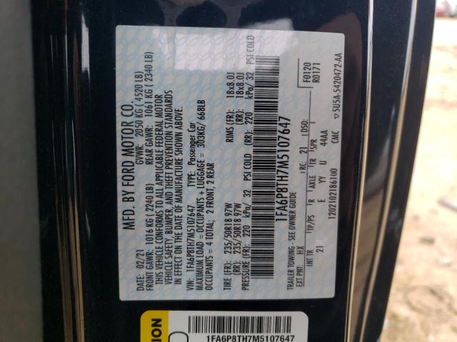 2021 FORD MUSTANG 1FA6P8TH7M5107647
