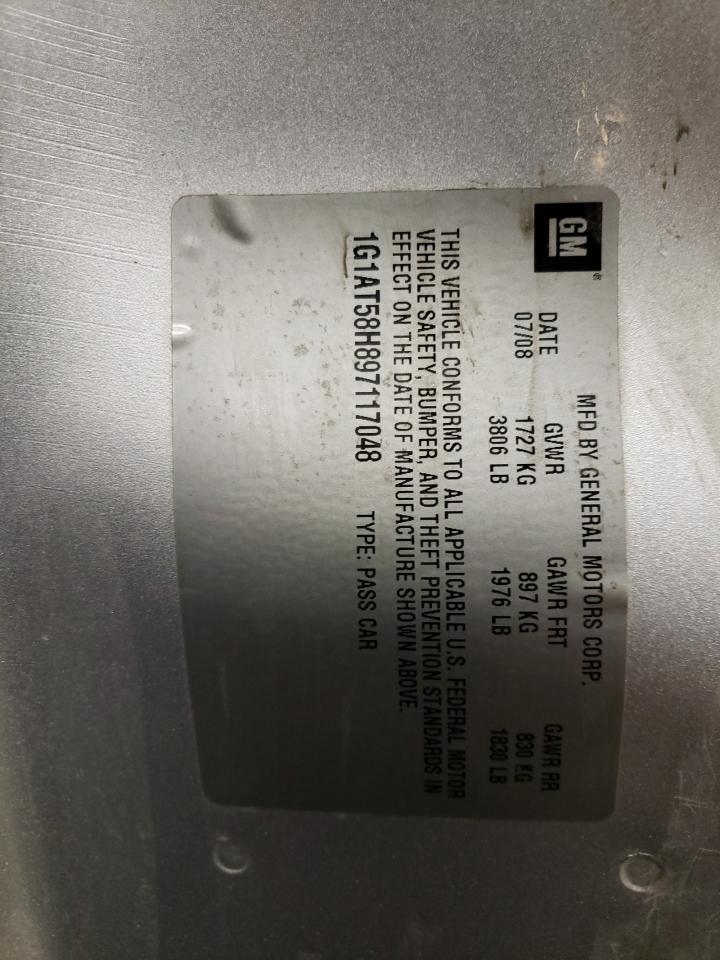 1G1AT58H897117048 2009 Chevrolet Cobalt Lt