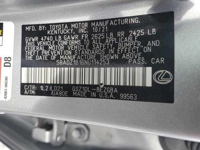 2022 LEXUS ES 350 BAS - 58ADZ1B16NU114253