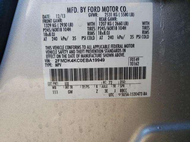 2FMDK4KC0EBA19949 | 2014 FORD EDGE LIMIT