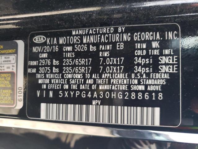 2017 KIA SORENTO LX 5XYPG4A30HG288618